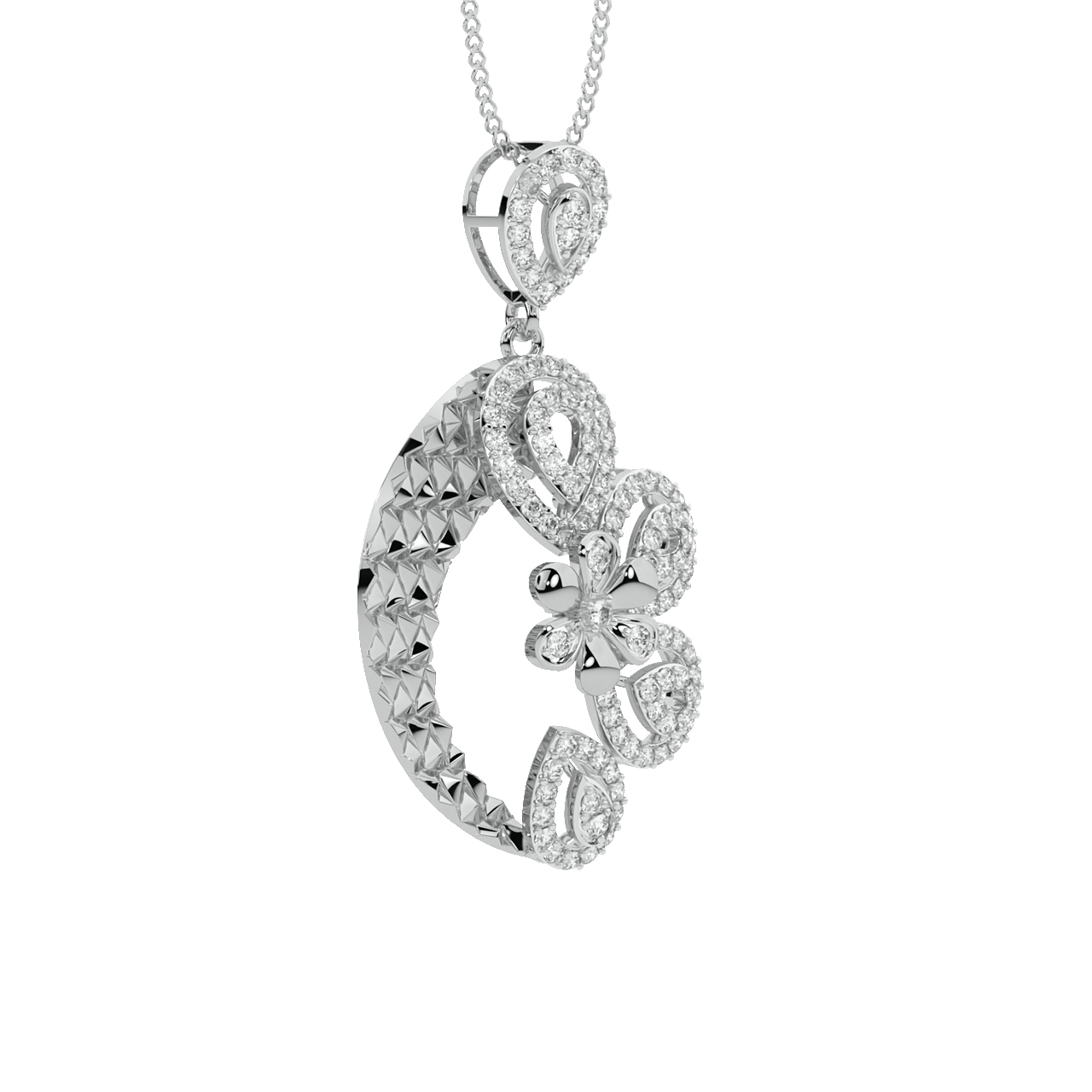 Triune Round Diamond Office Wear Pendant